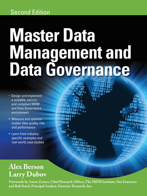 Title details for Master Data Management and Data Governance by Alex Berson - Available